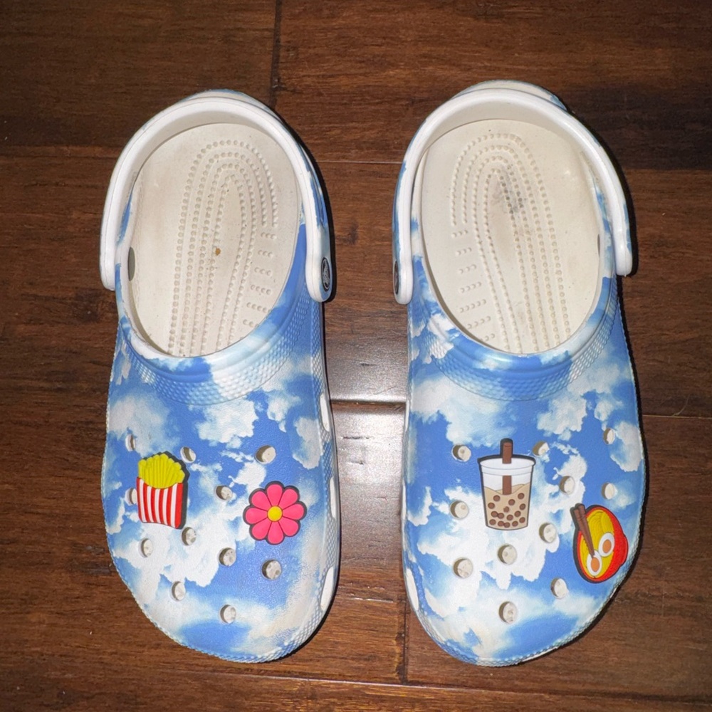 Kids Blue Cloud Clogs with Fun Charms